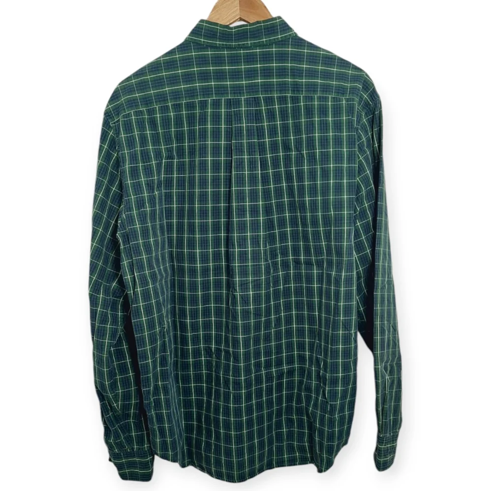 Abercrombie and Fitch Men's Size Medium Long Sleeve Shirt Plaid Muscle Green